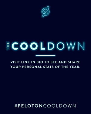 Carousel cover — The Cooldown. Visit link in bio to see and share your personal stats of the year. #PelotonCooldown.