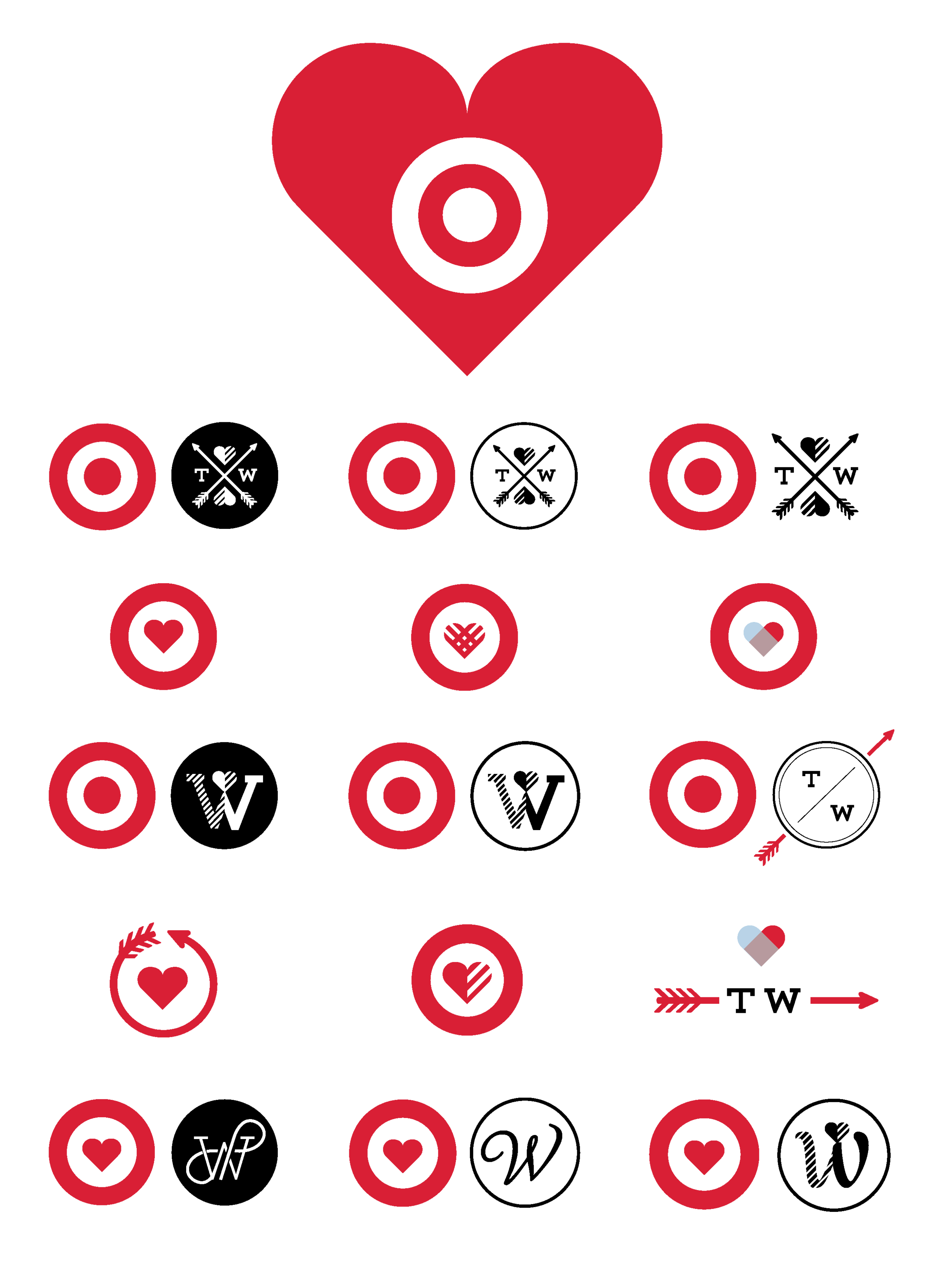 Target Wedding heart and registry icon system.