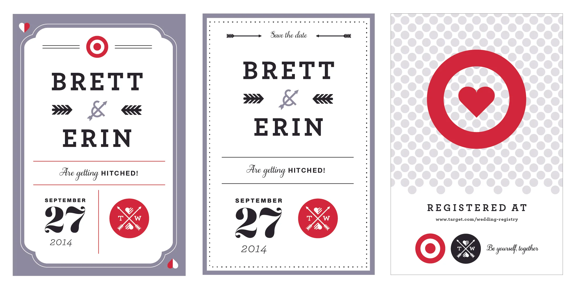 Brett & Erin wedding invitation suite.